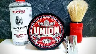 Shaving with Moonsoaps Union Soap and King C Gillette Razor