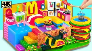 Make Miniature McDonald House with Hamburger Pool and Fast Delivery Motorbike | DIY Miniature House