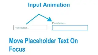 Move Placeholder Text On Focus || Input Animation Using html And css.