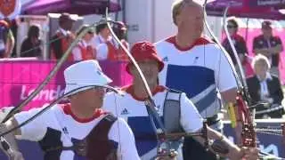 Archery - Great Britain v China - Mens Team Recurve Bronze Final Match - London 2012 Paralympics