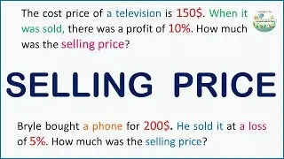 How to find the Selling Price with profit and loss easily