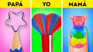 DESAFÍO DE ARTE PARA PADRES | ¿Quién lo Dibuja Mejor? Trucos de Pintura Fácil por 123 GO! Series