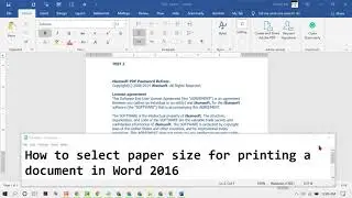 How to select paper size for printing a document in Word