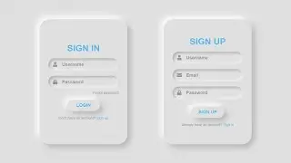 Sign in and Sign up using HTML and CSS | Neumorphism CSS