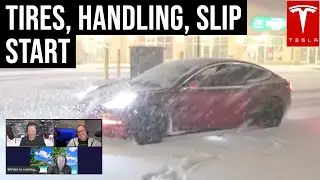 Driving a Tesla in Winter (Clip #1): Tires, Handling, and Slip Start