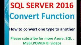 Convert function in SQL | SQL convert, cast functions