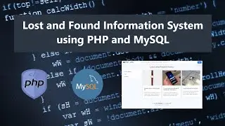 Lost and Found Information System using PHP and MySQL DB DEMO