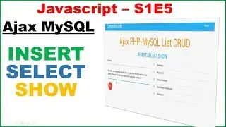 Javascript S1E5 : Ajax PHP MySQL - INSERT,SELECT, SHOW [XMLHTTPRequest]