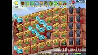 Plants vs. Zombies Lawn of Hell 2.2 - Twin sunflower on the ROOF Vs All 99999 Zombies coming out.