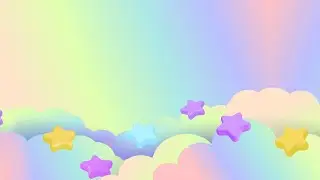 Children's video background. Children's animated background - sky, rainbow, clouds, stars.