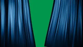 Green screen blue curtain   chroma key curtain opening   theater footage   pantalla verde