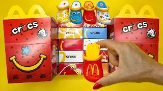 NEW!! 2024 McDonalds Mini CROCS Clips Keychains Happy Meal Toys Unboxing Video