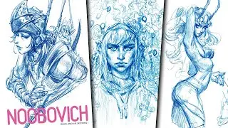 Noobovich sketchbook🔥pencil and ink sketches book 1. The art of Ibrahem Swaid book review.