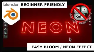 Easy Neon / Bloom Text In Blender 3 | Beginners Guide | !! No Keyboard Shortcuts!!