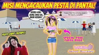 MISI MENGACAUKAN PESTA DI PANTAI PAKAI SENJATA FUNNY MODE!! SAKURA SCHOOL SIMULATOR - PART 130