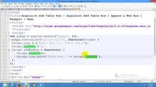 Add or Remove Table Rows Dynamically in AngularJS