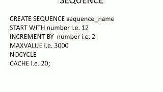 Oracle--- View, Sequence, Index