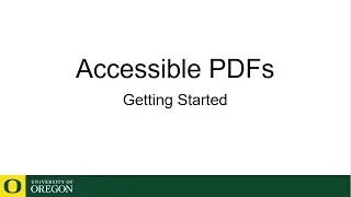 Introduction to Accessible PDFs