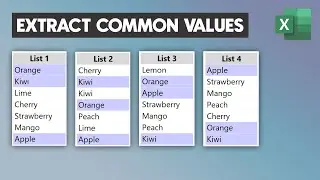 Excel: How to Extract Common Values From Multiple Columns!