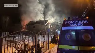 Incendiu la Câmpulung Moldovenesc. Două persoane evacuate de pompieri din casa în flăcări