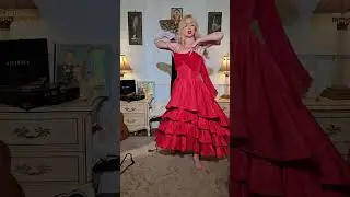 Dainty Rascal Trys On a Vintage Red Dress