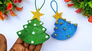 How to Make Christmas Tree 🎄 Handmade Christmas Ornaments 🎄 Glitter Foam Christmas Crafts