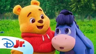 Playdate with Winnie the Pooh | Winnie the Pooh and Eeyore Play with the Flying Disc | @disneyjunior