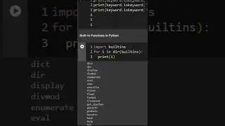 Built in Fucntions list and total number in python #python #builtinfunctions #pythonbasic