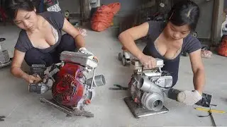 Girl Mechanical . Repair Complete Restoration Of Electric Water Pump 🛠🛠🛠 Blacksmith Girl