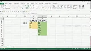 Combina formula example in MS Excel Spreadsheet 2013