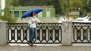 Beautiful Girl Posing With Umbrella | Stock Footage - Envato elements