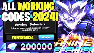 *NEW* ALL WORKING CODES FOR ANIME DEFENDERS IN 2024! ROBLOX ANIME DEFENDERS CODES