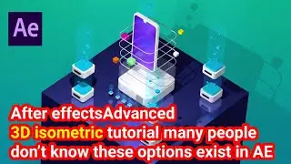 After effects tutorial: Isometric design and motion graphics animation no plugins.(Arttutor)