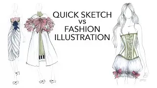 Quick Design Sketch vs Fashion Illustration