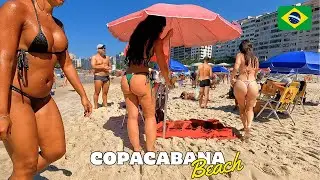 🇧🇷 4K Copacabana Beach on Holiday. Sunny Sunday | Beach walk Rio de Janeiro.