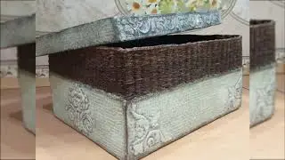 Идея из картонной коробки .Как я сделала своими руками себе хлебницу. Крышка .Часть 3