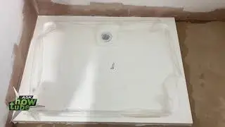 How I install a walk in shower tray on concrete base.