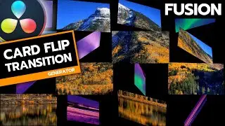 Amazing Card Flip Transition / Generator / Davinci Resolve Tutorial / Fusion