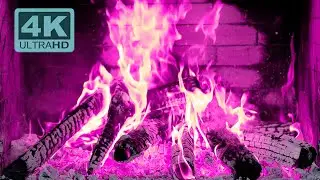 Enchanting Pink Fireplace: 4K Ultra HD for a Spooky Halloween Vibe