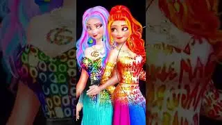 Frozen: Elsa Anna Glow Up Rainbow Girl - Disney Princesses Transformation