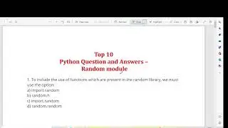 Top 10 Python MCQ on Random Module