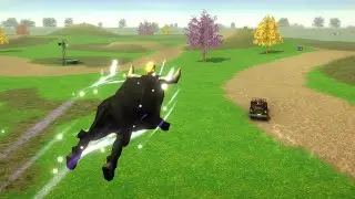 Jugando con el Toro en la nueva actualización del Juego "El Pollito y el Tractor 3D"  4K