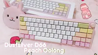 the best budget keyboard that is cute & aesthetic 🍑🍵 unboxing, dustsilver d66 peach oolong, pastel