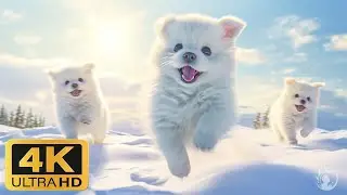 Baby animals (4k Ultra HD) - funny wild cute animals to relaxing music