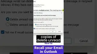 How to Recall sent email in Outlook