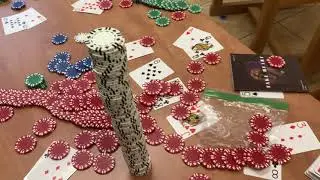 I throw a toothbrush at a stack of poker chips