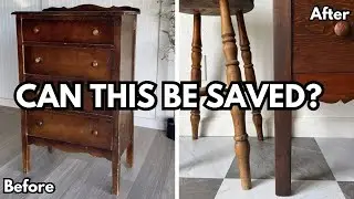 EXTREME VINTAGE DRESSER RESTORATION // Can this thrifted dresser be saved?!