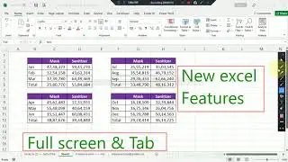 Full screen & Tabs only | New features in Excel 365