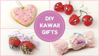 Easy DIY  Kawaii Gifts! - How to make Adorable Earrings, Hair Bow, and Polymer Clay Cookie Necklace