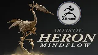 Artistic Heron ( Čaplja ) - Zbrush Creation Mindflow